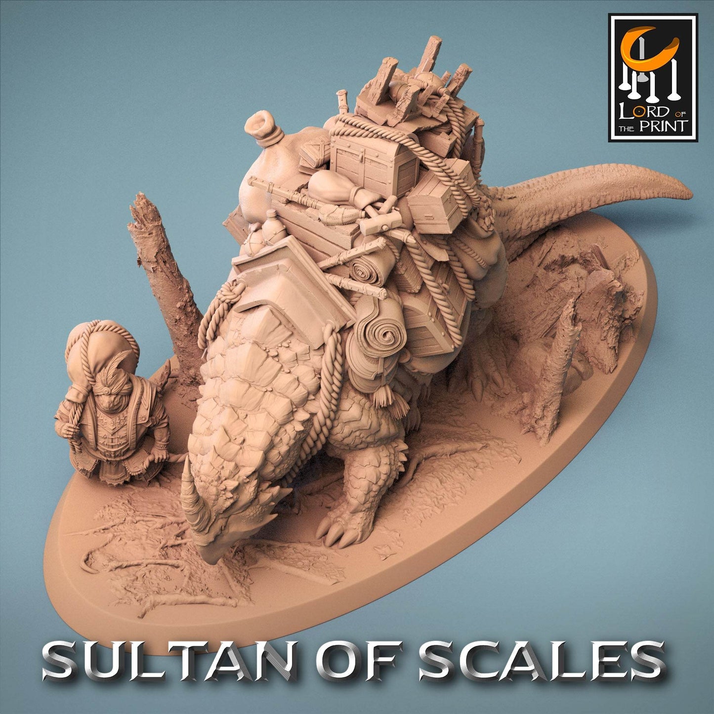 Galdara Merchant Mount w/ Dragonborn Peddler - Kiwi Tabletop