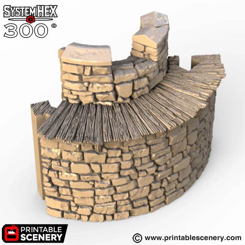 HEX Castle Low Walls - Kiwi Tabletop