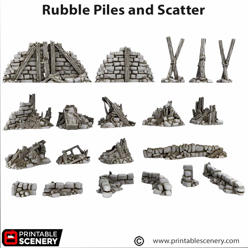 Cities of Ramshackle and Ruin - Rubble Piles and Scatter