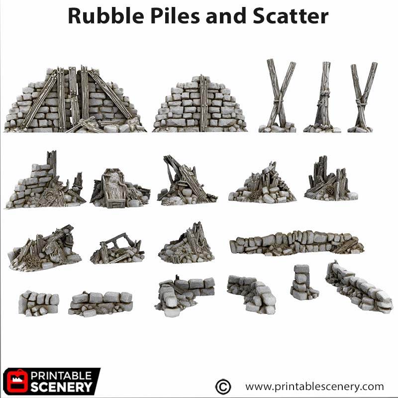 Cities of Ramshackle and Ruin - Rubble Piles and Scatter - Kiwi Tabletop