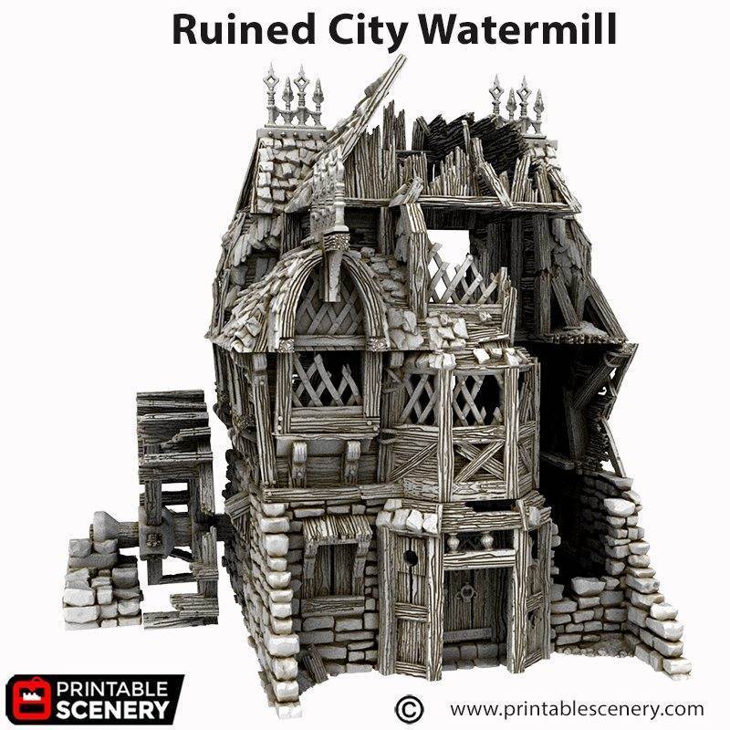 Cities of Ramshackle and Ruin - Ruined City Watermill - Kiwi Tabletop