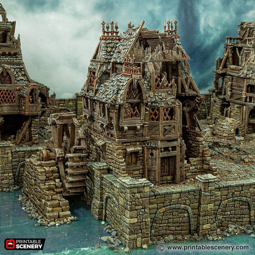 Cities of Ramshackle and Ruin - Ruined City Watermill - Kiwi Tabletop