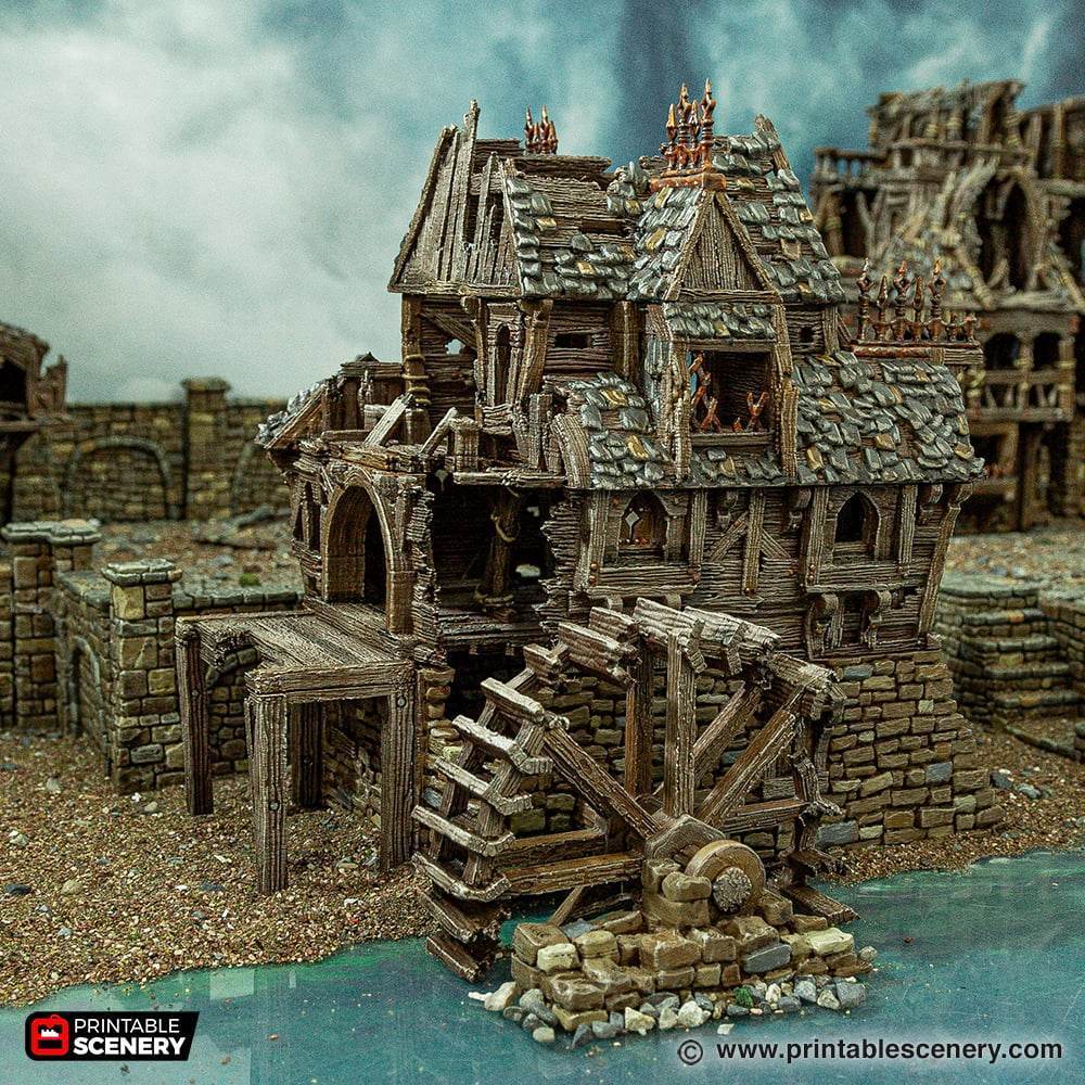 Cities of Ramshackle and Ruin - Ruined City Watermill - Kiwi Tabletop
