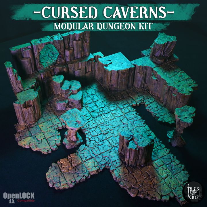 Cursed Caverns Openlock Compatible Dungeon Tiles