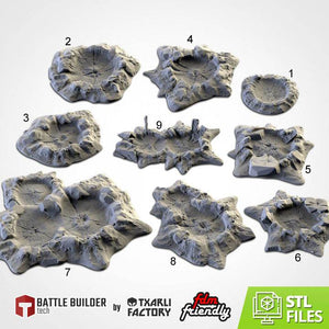 Crater Terrain Set - Kiwi Tabletop