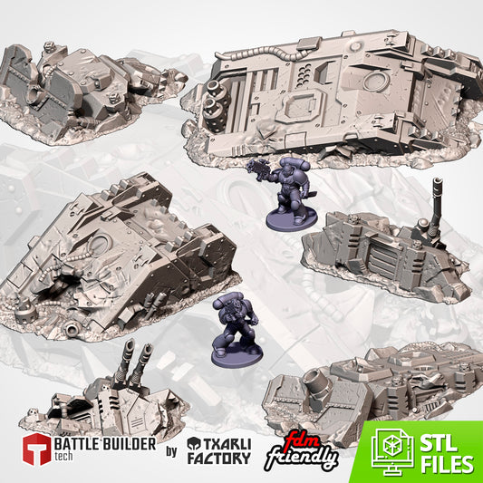 40K Crashed Tank Ruins