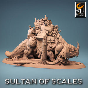 Galdara Merchant Mount w/ Dragonborn Peddler - Kiwi Tabletop