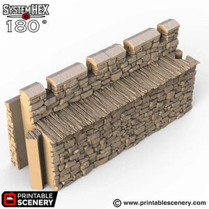 HEX Castle Low Walls - Kiwi Tabletop
