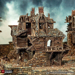 Cities of Ramshackle and Ruin - Ruined Merchant's Guild - Kiwi Tabletop