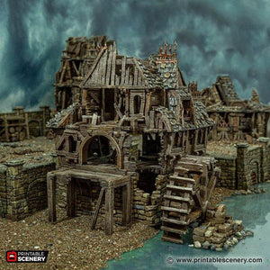 Cities of Ramshackle and Ruin - Ruined City Watermill - Kiwi Tabletop