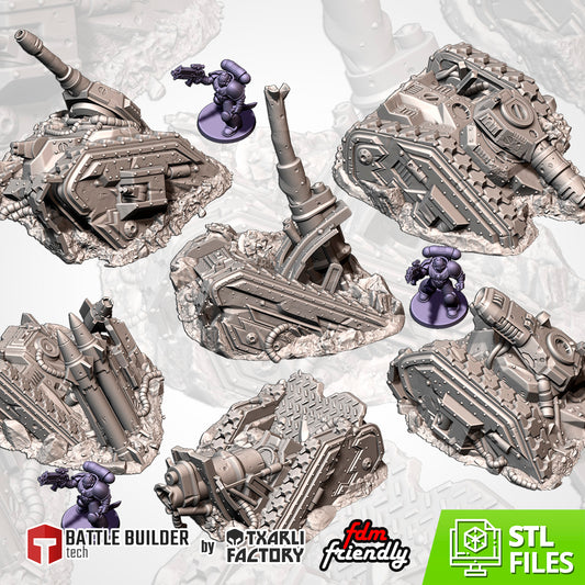 40K Destroyed Tank Ruins