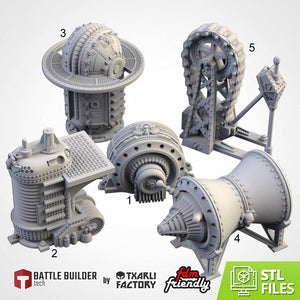 Mechanical Sector Pieces - Kiwi Tabletop