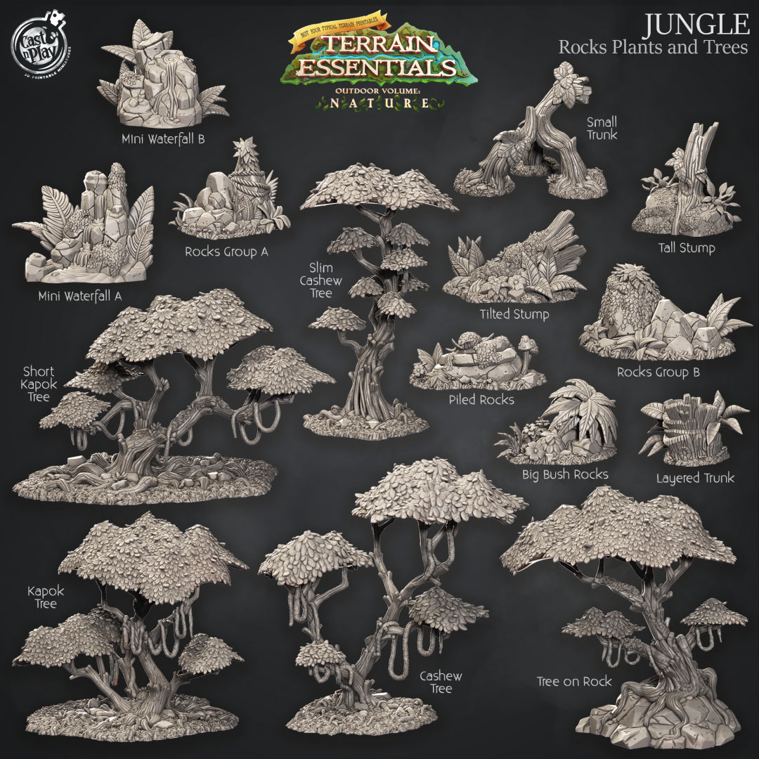 Jungle Terrain Expansion Set - Rocks Plants & Trees